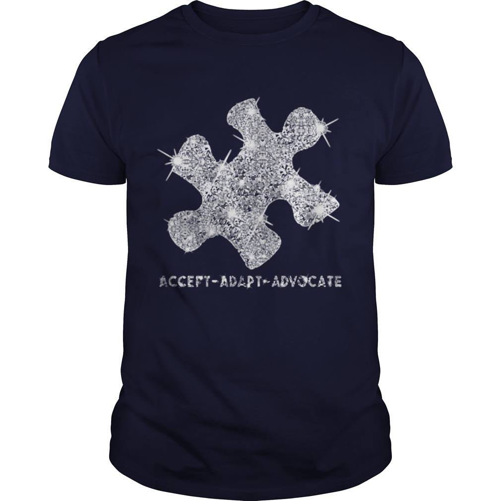 Austism Diamond Glitter Accept Adapt Advocate Shirt