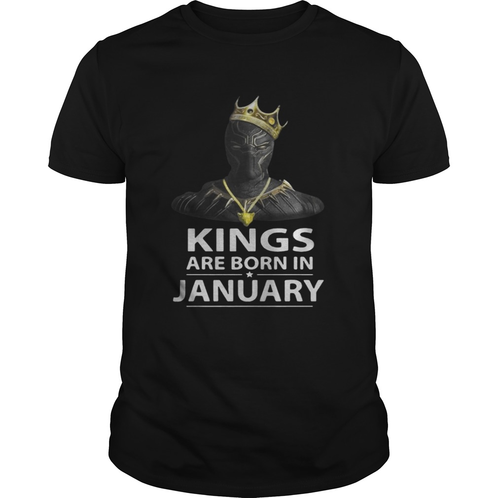 Black Panther Kings Are Born In January T-Shirt