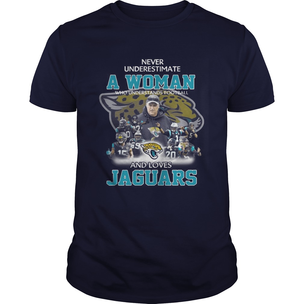 Never Underestimate a Woman Who Understands Football And Loves Jaguars T-shirt