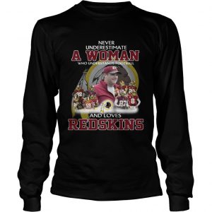 Never Underestimate a Woman Who Understands Football And Loves Redskins Longsleeve Tee