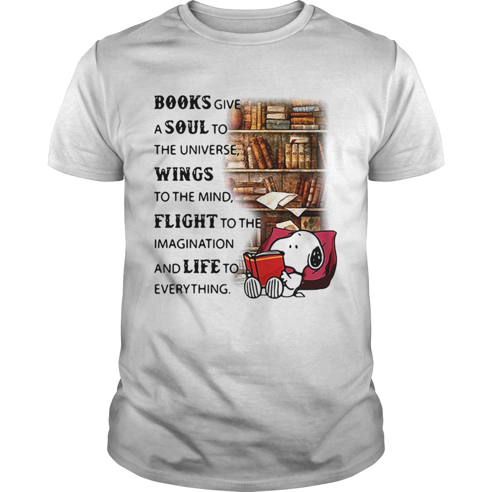 Snoopy reading books give a soul to the universe wings to the mind shirt