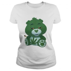 Bear green smoking Cannabis ladies tee