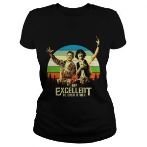 Bill and Teds be excellent to each other vintage sunset ladies tee