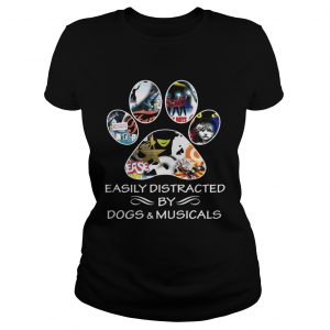 Broadway easily distracted by dogs and musicals ladies tee