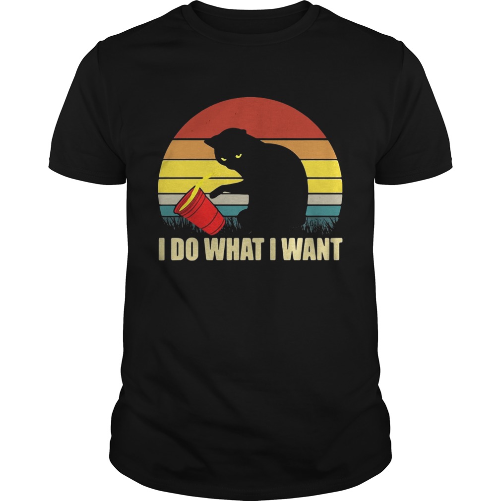 Cat I do what I want sunset shirt