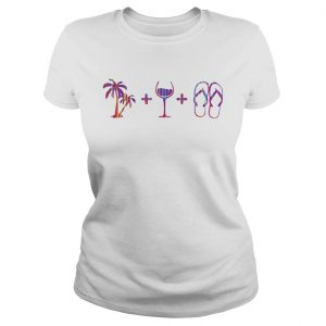 Coconut plus wine plus flip flop ladies tee