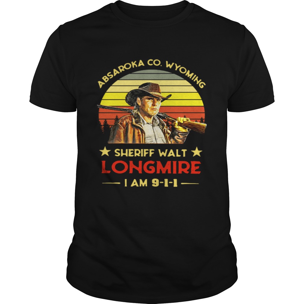 Craig Johnson Absaroka Co Wyoming Sheriff Walt Longmire I am 9 1 1 retro shirt