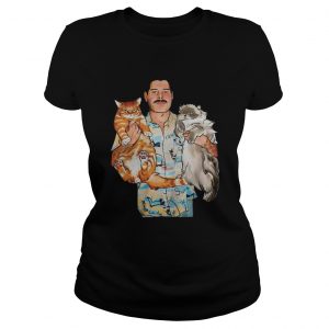 Freddie Mercury hug cats ladies tee