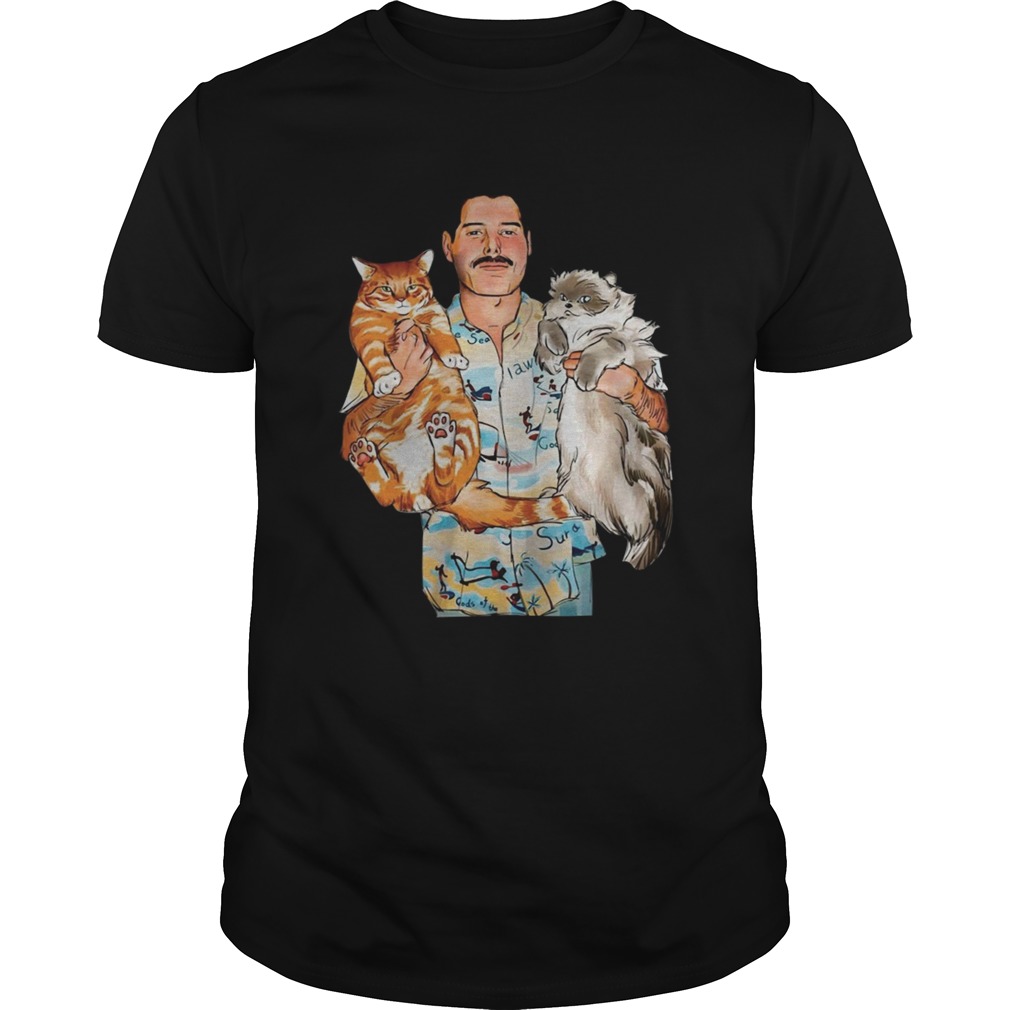 Freddie Mercury hug cats shirt