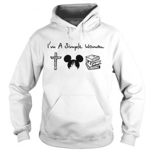 Im a simple woman I like Cross Mickey Disney and reading hoodie