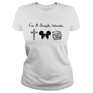 Im a simple woman I like Cross Mickey Disney and reading ladies tee