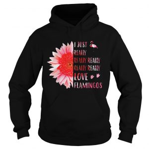 Pink sunflower i just really really really really love flamingos hoodie