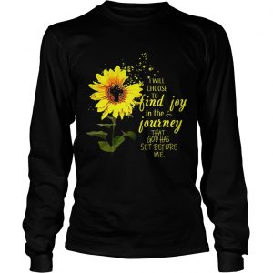 Sunflower I will choose to find joy in the journey me kid longsleeve tee