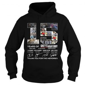 15 Years Of Greys Anatomy Thank You For The Memories hoodie