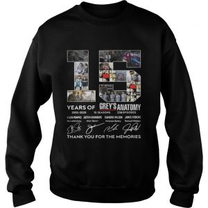 15 Years Of Greys Anatomy Thank You For The Memories sweatshirt