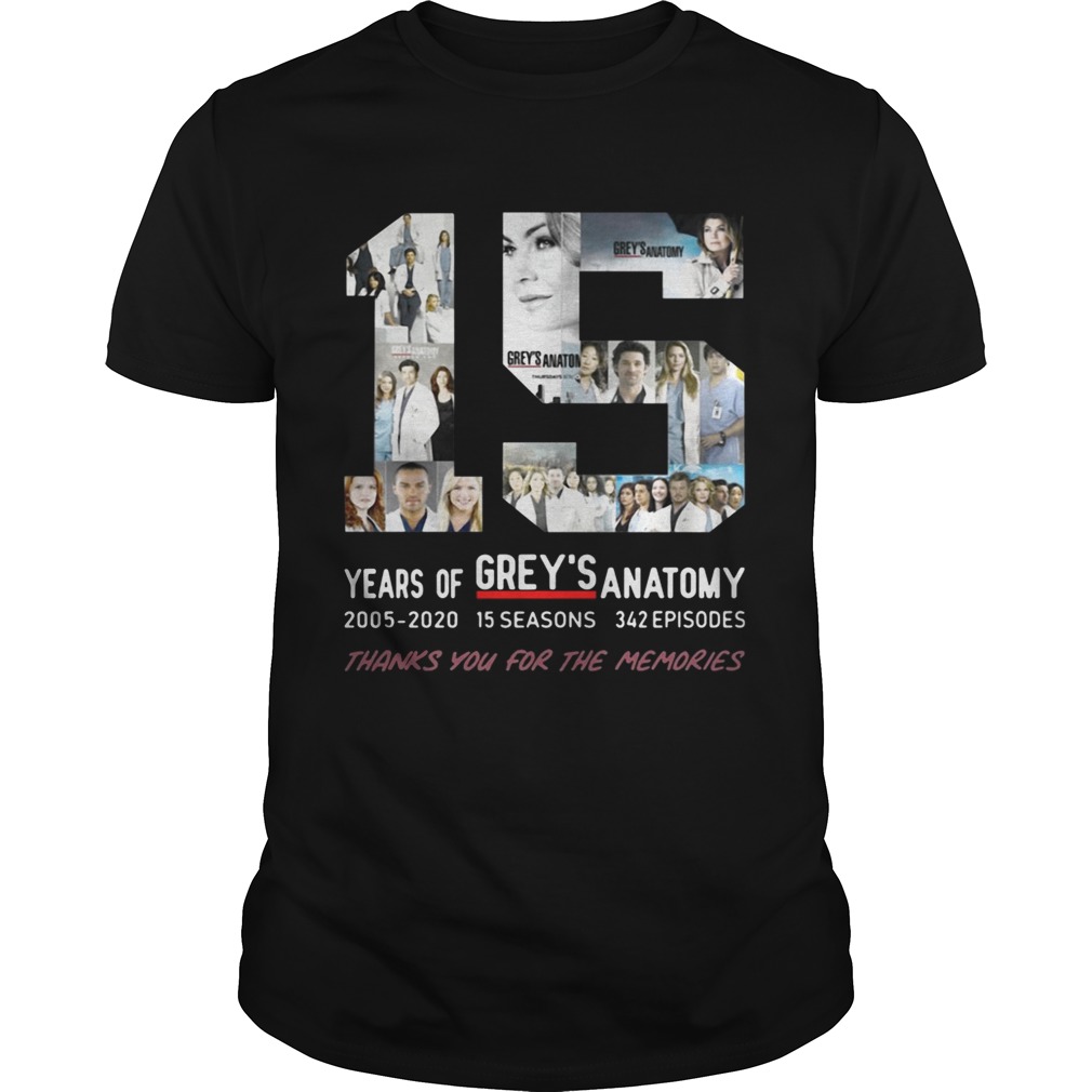 15 Years Of Grey’s Anatomy Thank You For The Memories shirts