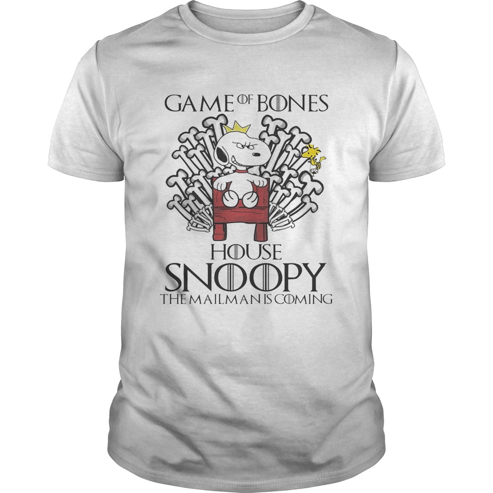 Game of bones house snoopy the mailman is coming shirts