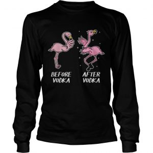 1555475053Before vodka and after vodka Flamingo longsleeve tee