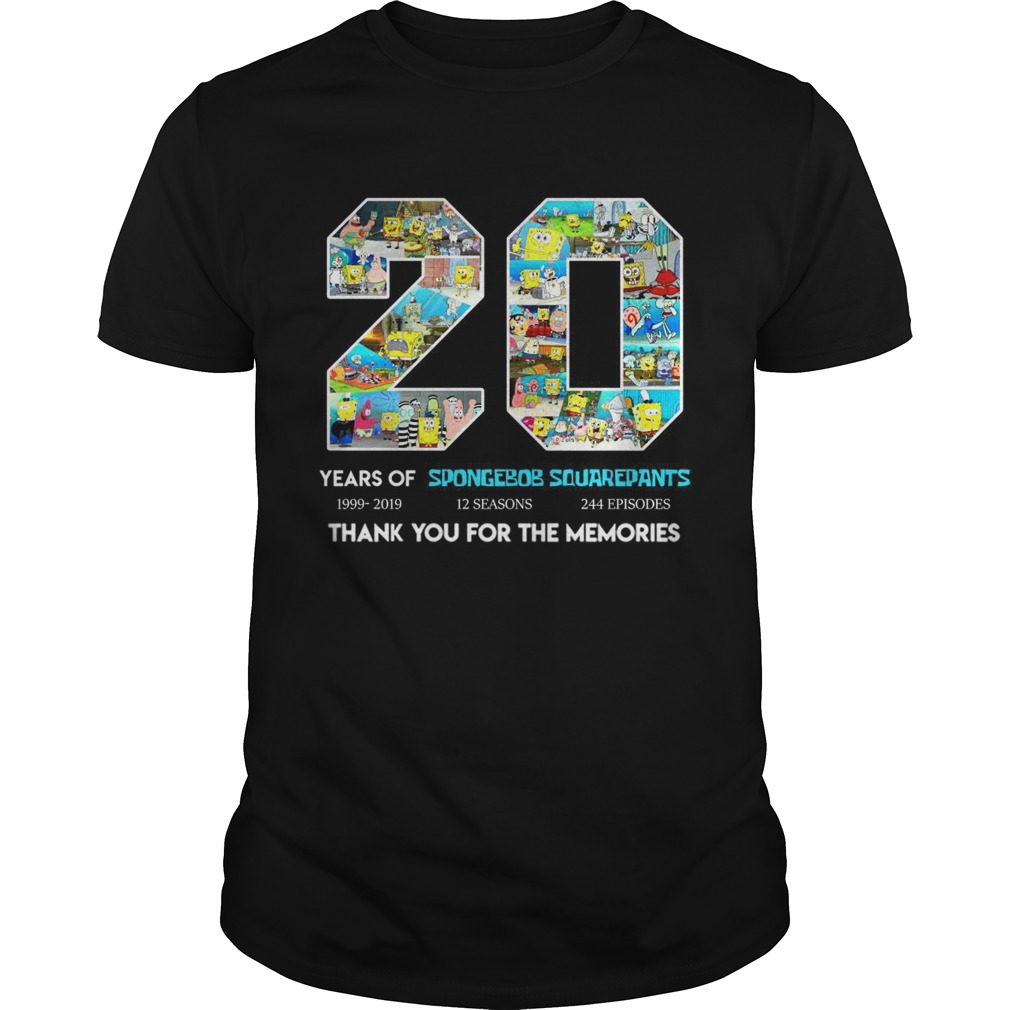 20 years of Spongebob Squarepants thank you for memories shirts