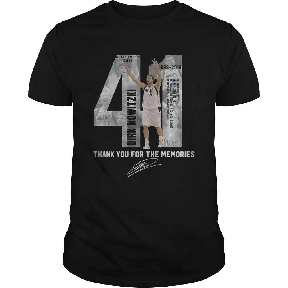 41 Dirk Nowitzki thank you for the memories shirts