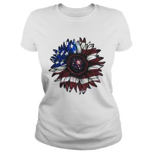 American flag sunflower ladies tee