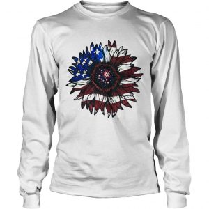 American flag sunflower longsleeve tee