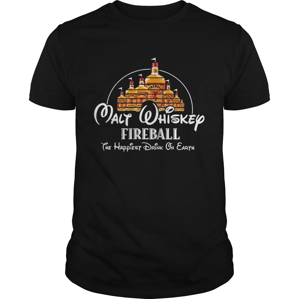 Disney Malt Whiskey Fireball the happiest drink on Earth shirts