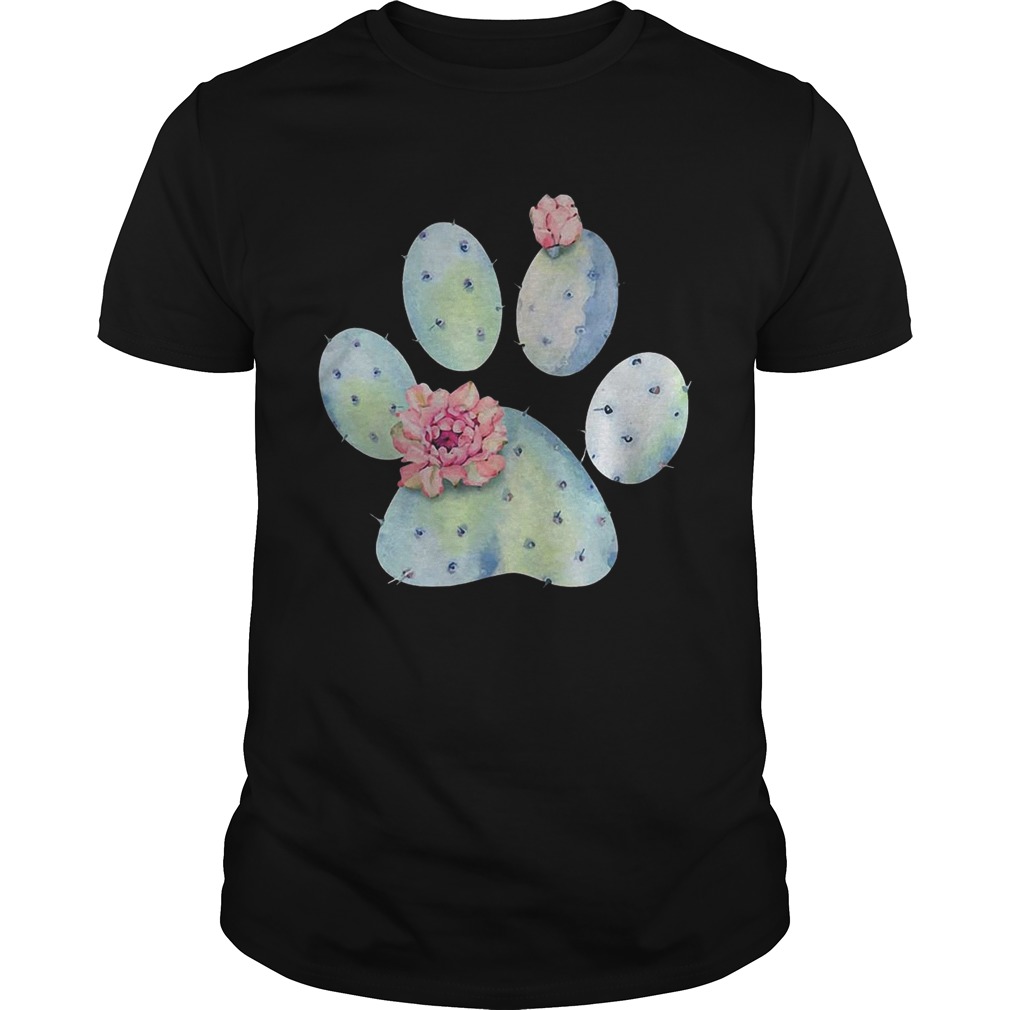 Dog paws cactus and flowers shirts