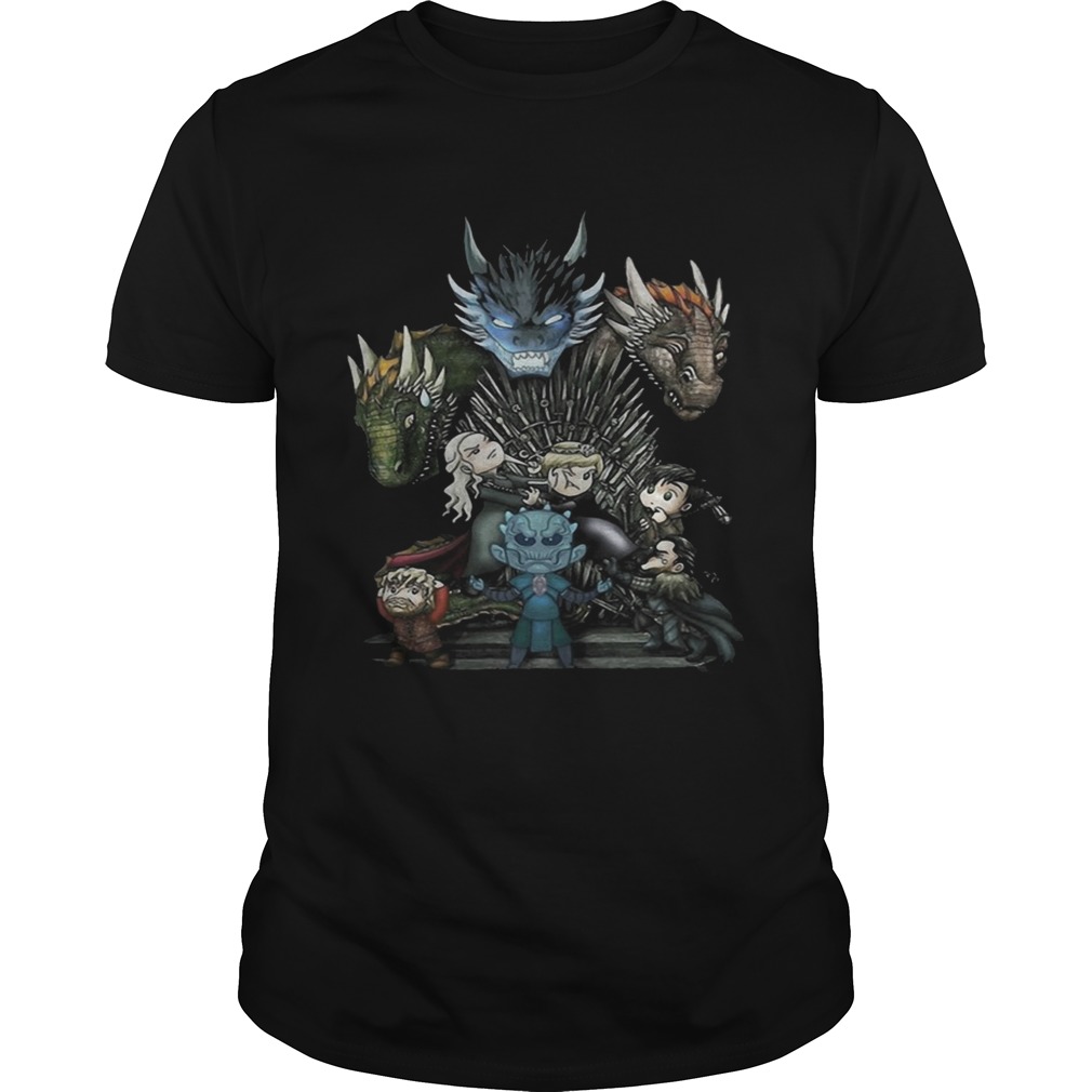 Game of Thrones Daenerys Targaryen Rhaegal and Viserion Chibi shirts