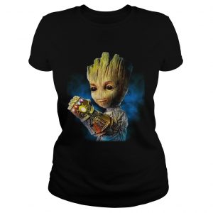 Groot with the infinity gauntlet ladies tee