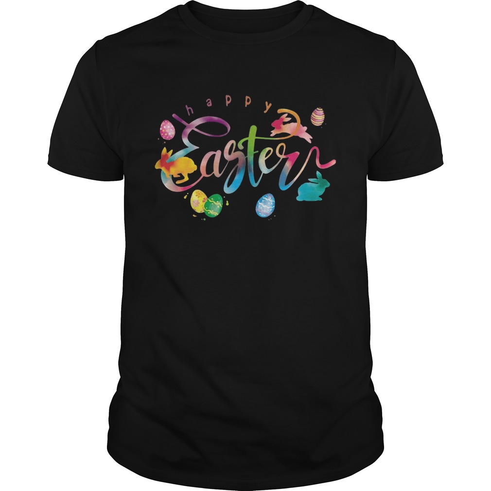 Happy Easter With Eggs Rabbits Decor T-Shirts