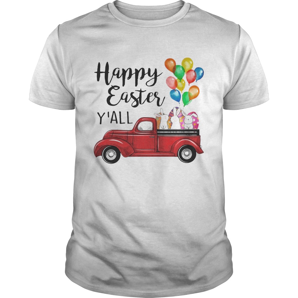 Happy Easter Y’all Bunny In Truck Easter Men Women T-shirts