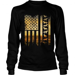 Horse flag america sunset longsleeve tee