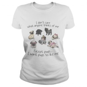 I dont care what anyone thinks of me excepts pugs I want pugs to like me ladies tee