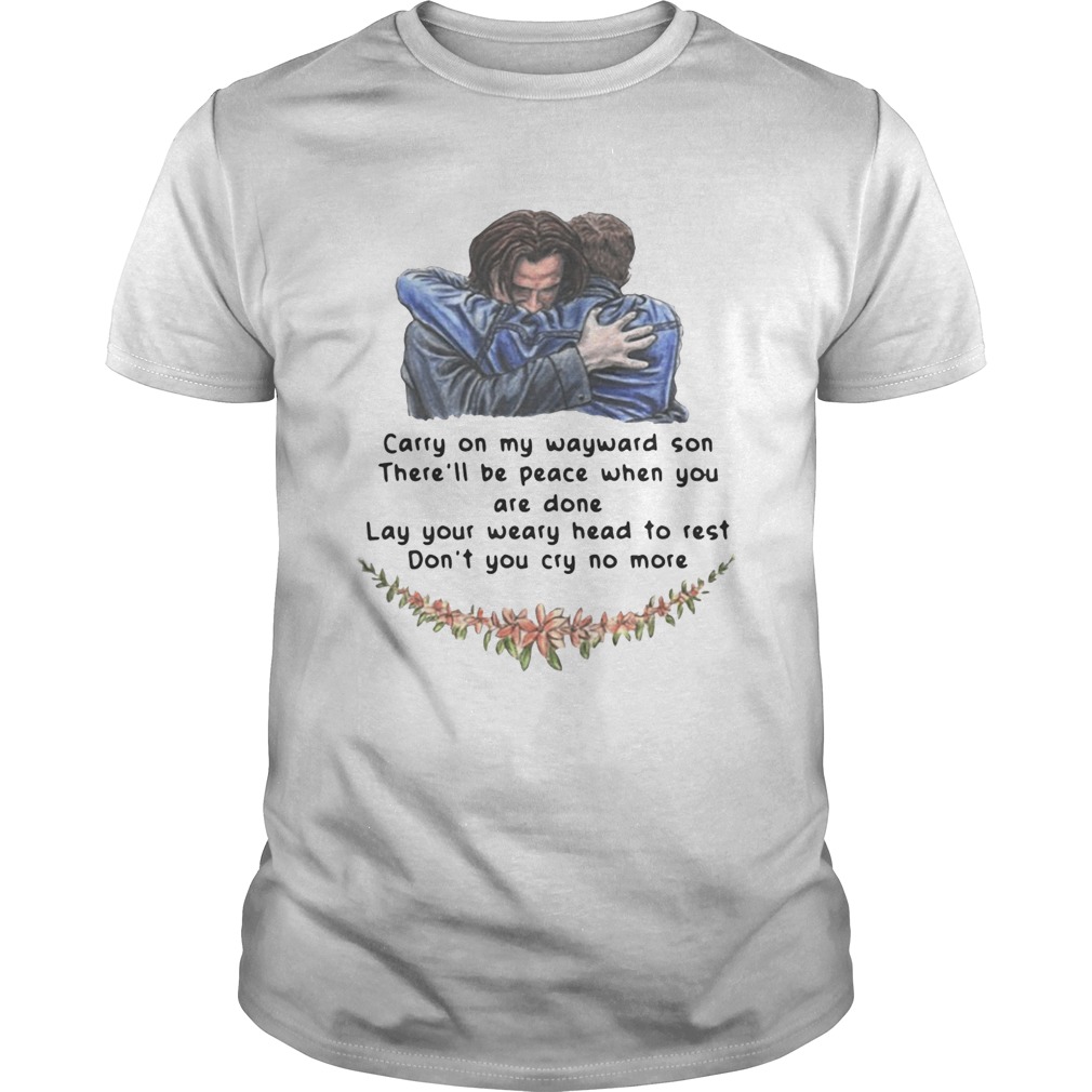 Jared Padalecki carry on my wayward son there’ll be peace when you are done shirts