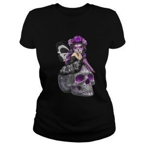 Jasmine Becket Griffith fairies atop decorative sugar skulls ladies tee