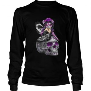 Jasmine Becket Griffith fairies atop decorative sugar skulls longsleeve tee