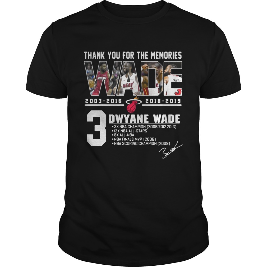 Miami Heat Dwyane Wade Thank You For The Memories shirts