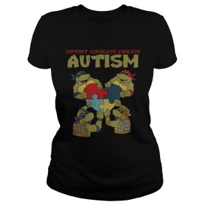 Ninja turtle support advocate educate autism ladies tee