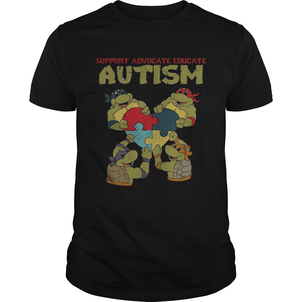 Ninja turtle support advocate educate autism shirts