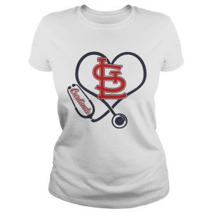 Nurse loves Arizona Cardinals Stethoscope ladies tee