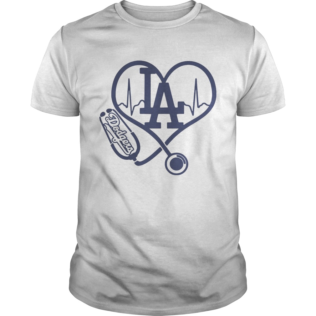 Nurse loves Los Angeles Dodgers stethoscope shirts