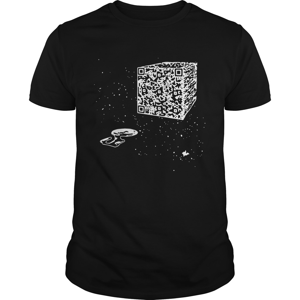 Official we are the borg resistance is futile space qr code men t-shirts