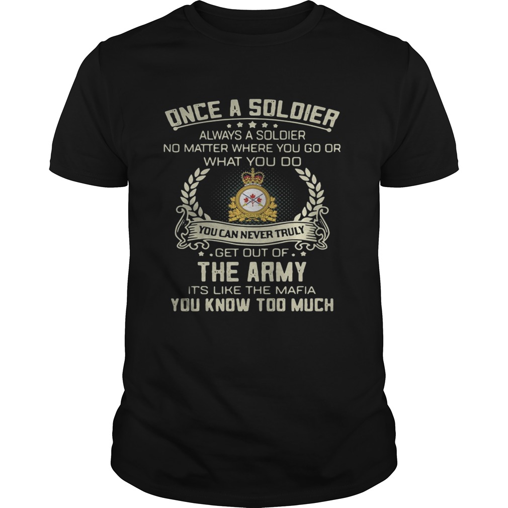 Once a soldier always a soldier no matter where you go or what you do shirts