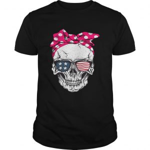 Skull lady with American flag sunglasses unisex