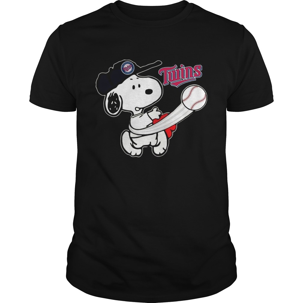 Snoopy Play Baseball T-Shirt For Fan Twins Teams