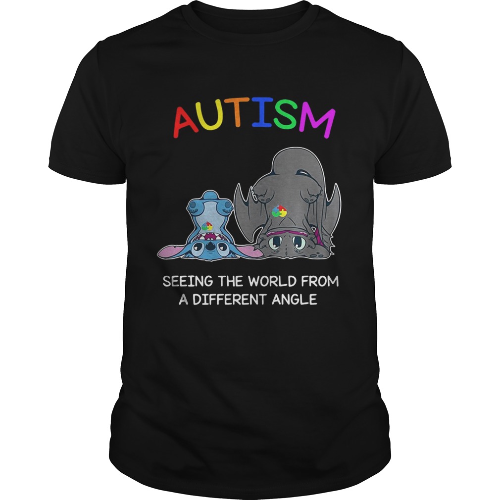 Stitch and Toothless Autism seeing the world from a different angle shirts