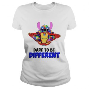 Stitch and iron dare to be different autism ladies tee