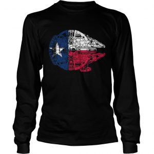 Texas Flag and The Millennium Falcon Star Wars longsleeve tee