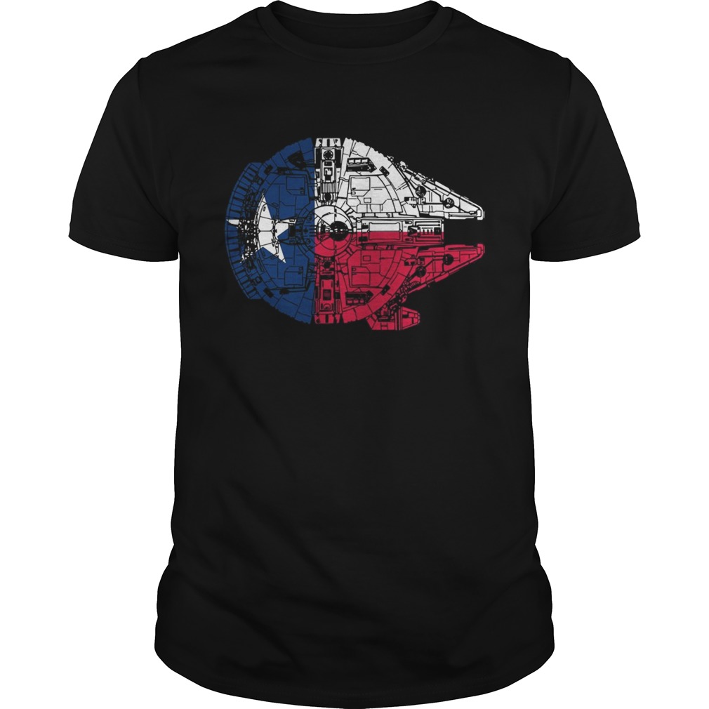 Texas Flag and The Millennium Falcon Star Wars shirts